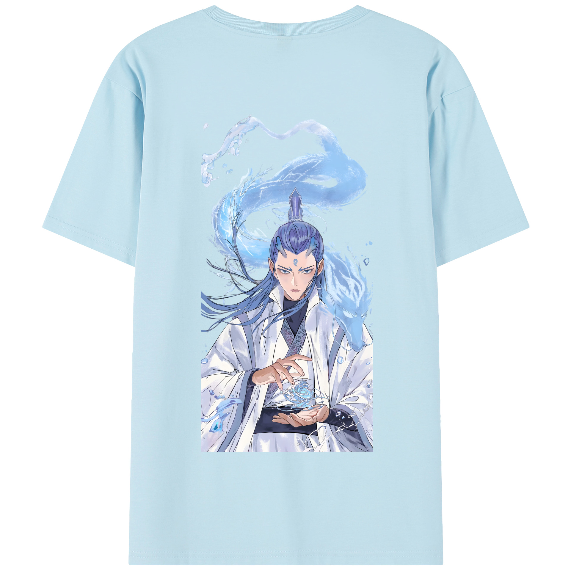 （画像用） Ne Zha 2 ナタ 魔童の大暴れ 綿100％半袖Tシャツ（背面プリント）